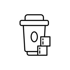 Ice cube drink outline icons, minimalist vector illustration ,simple transparent graphic element .Isolated on white background