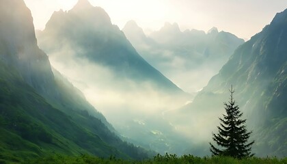 Landscape with fog