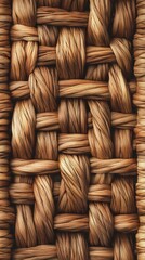 Elegant Farmhouse Woven Rattan Surface, AI generated illustration