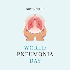 World Pneumonia Day vector design template good for celebration usage. World Pneumonia Day design. flat design. eps 10.