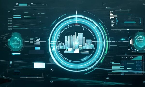 sci-fi futuristic advanced technology background 4k animation, animated hud screen 4k video