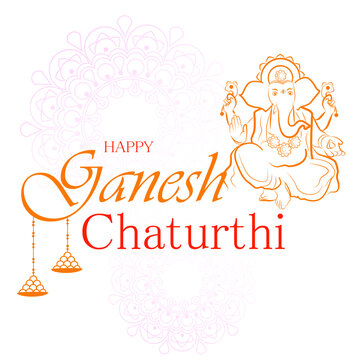 Happy Ganesh Chaturthi festival of India background with Lord Ganpati