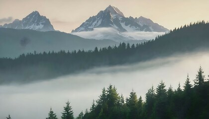 misty morning in the mountains