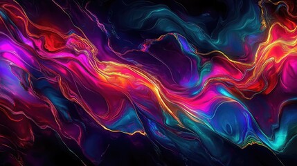 A vibrant abstract swirl of colors, blending hues of purple, pink, blue, and gold for an energetic and dynamic visual experience.
