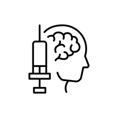 Headache treatment outline icons, minimalist vector illustration ,simple transparent graphic element .Isolated on white background