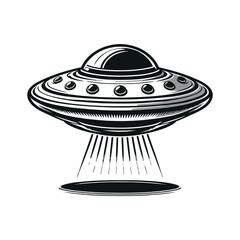 Vector classic UFO Spaceship flat design
