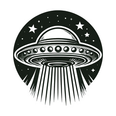 Vector classic UFO Spaceship flat design