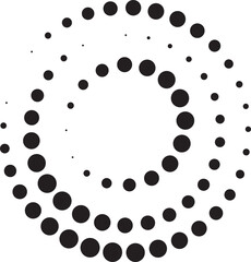 Halftone circular dotted spiral. Design element