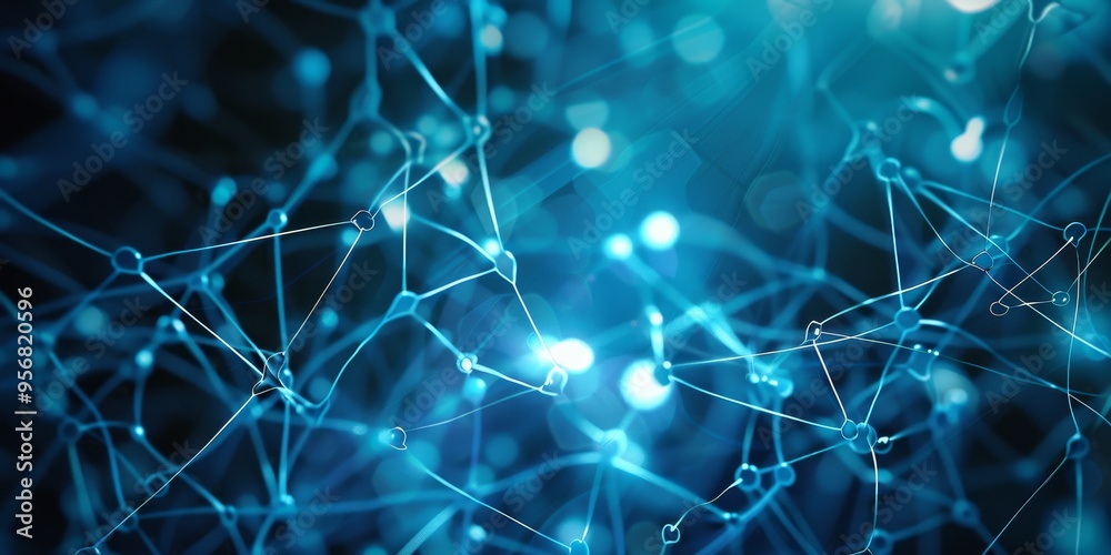 Poster Abstract concept of interconnected neurons in the brain, illustrating complex thought processes and cognition
