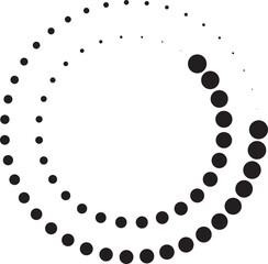 Halftone circular dotted spiral. Design element