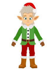 christmas and new year characters holiday symbols flat style vector illustration isolated on white background