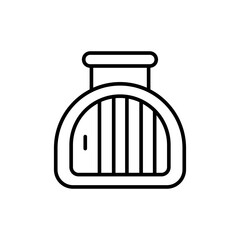 Pet carrier outline icons, minimalist vector illustration ,simple transparent graphic element .Isolated on white background