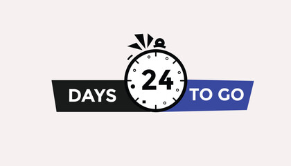 24 days to go Countdown number banner templates. time icon. Vector Illustration