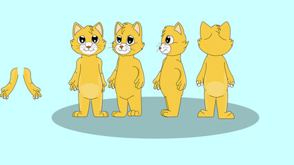 2d animated cat charecter sheet