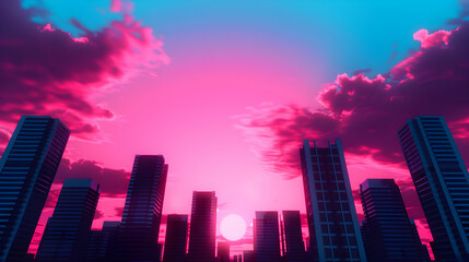 Obraz premium Cityscape Anime Style The Style Artsta