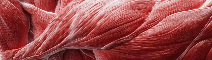 Detailed close-up of a muscular structure showcasing the intricate texture and fibers of muscle tissue.