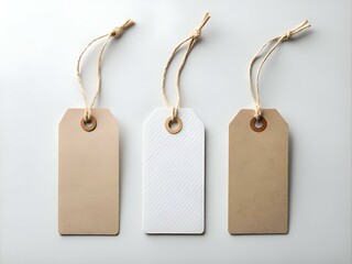 Three blank tags with twine. perfect for adding your own text or design.
