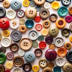 A vibrant collection of colorful buttons in various shapes and sizes.