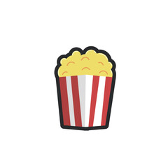 popcorn food in outline flat vector design.