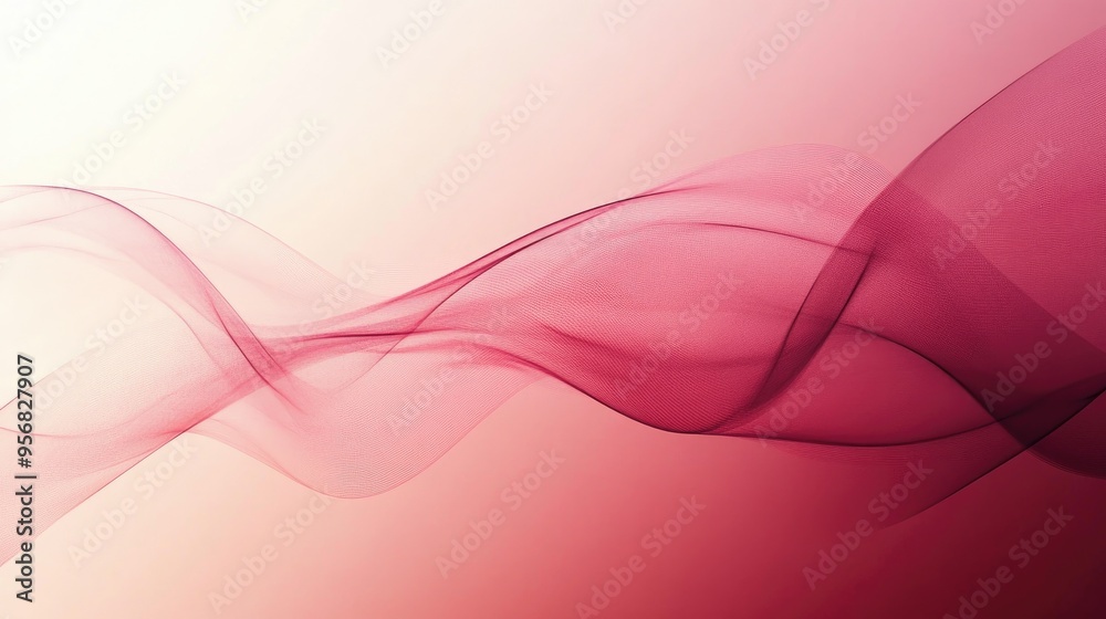 Poster a minimalistic abstract background with a gradient from soft pink to deep red, accented by subtle, f