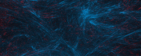 Abstract fractal shapes futuristic digital patterns on dark blue background. Artificial magic smoke in red Red and blue cloudiness, mist or smog moves on black background. Blurred vector texture art