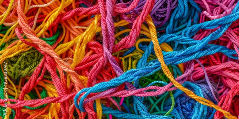 Poster A network of tangled yarn threads in various colors, representing the intricate connections between ideas and concepts