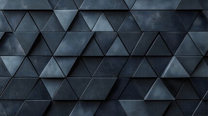 Elegant Geometric Charcoal Gray Triangular Mosaic Textured Abstract Background