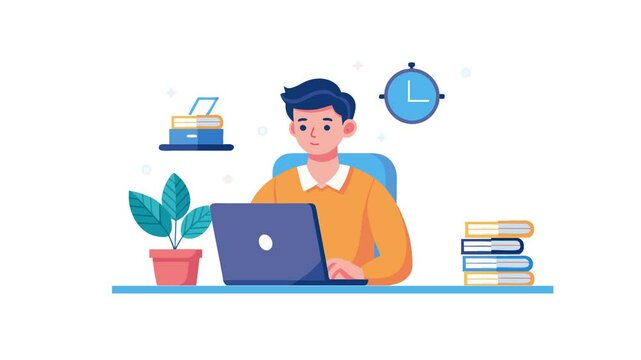 2d animation, online learning cartoon 4k video 