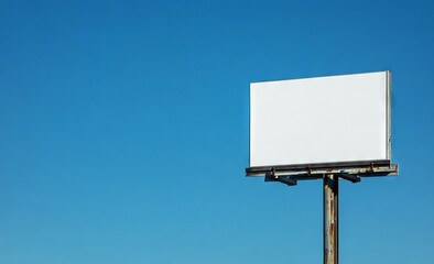Blank Billboard with Clear Blue Sky Background. AI generated illustration