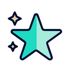 Obraz premium Art Deco Star with Radiating Rays in Turquoise and Navy Symbolizing Hope and Guidance