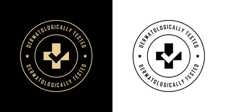 Dermatologicallly tested - vector icon for product labels.