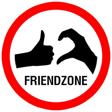 illustratiion of a friendzone area sign, friendzone territory sign, friendzone 