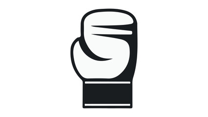 simple boxing glove black shape illustration outline vector