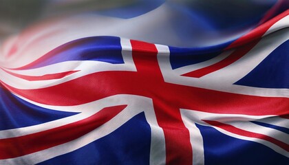 Fototapeta premium British Flag in Motion: Symbol of National Identity