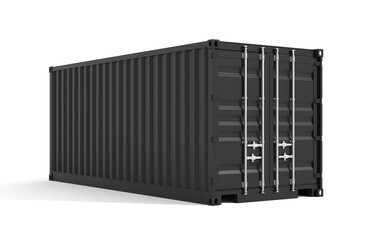 3d render illustration of a cargo container. Perspective view.