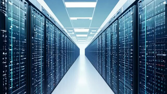 Advanced Data Center with Cloud Server Panels and Security Scanning
