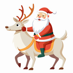 Santa Claus vector illustration of cartoon character, New Year Santa on white background