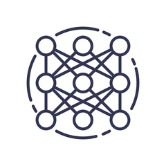 Illustration of a neural network, representing complex algorithm development and machine learning processes.
