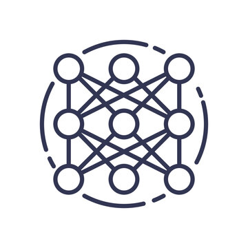 Illustration of a neural network, representing complex algorithm development and machine learning processes.