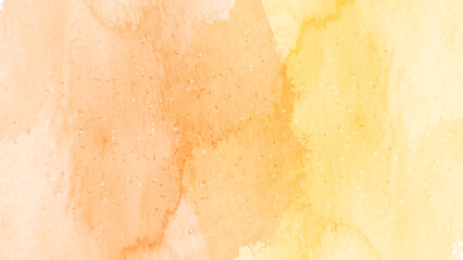 Watercolor orange yellow background with paint spots splatter