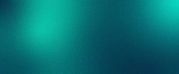Dark teal turquoise gradient background with noise grain texture © medelwardi