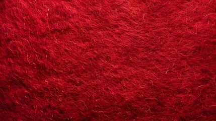 Close-up of Red, Fuzzy Fabric Texture
