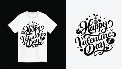 happy valentine's day t-shirt lettering design