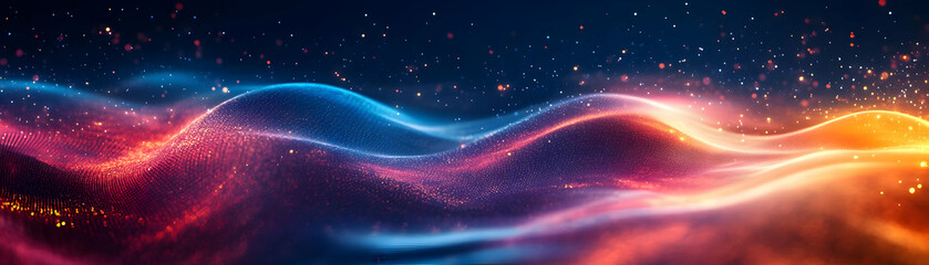 Glossy E Learning Experience concept as A glossy abstract digital art scene representing the immersive experience of e learning with vibrant swirling lines and glowing elements ideal for educational b