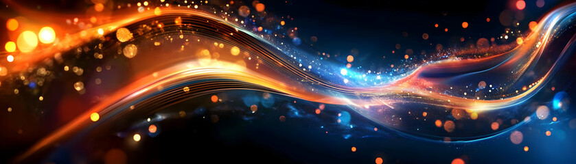 Glossy E Learning Experience concept as A glossy abstract digital art scene representing the immersive experience of e learning with vibrant swirling lines and glowing elements ideal for educational b