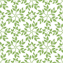 green leaves vector pattern background. Green tea leaf seamless pattern. tea leaves pattern background. seamless patterns with green leaves of tea.