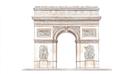 A beautifully detailed illustration of an iconic arch, showcasing intricate architectural designs and classic elegance.