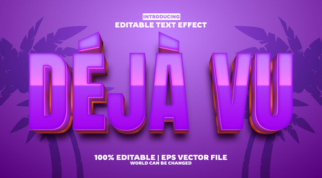 D&eacute;j&agrave; vu editable text effect in new modern trend style