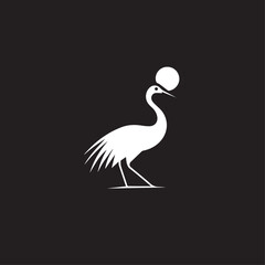 Fototapeta premium Crane in cartoon, doodle style . Image for t-shirt, web, mobile apps and ui. Isolated 2d vector illustration in logo, icon, sketch style, Eps 10, black and white. AI Generative