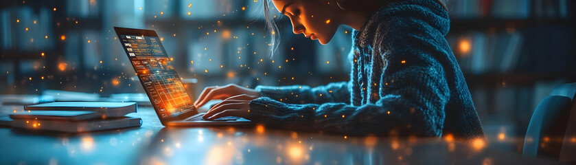 Glossy Online Math Tutoring concept as A glossy image of a student receiving online math tutoring with sleek digital tools and interactive elements representing online education perfect for educationa